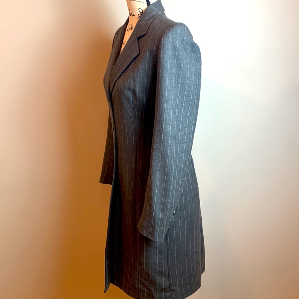 Vertigo Paris Gray Wool Pinstripe Long Blazer NEW! - Picture 5 of 10